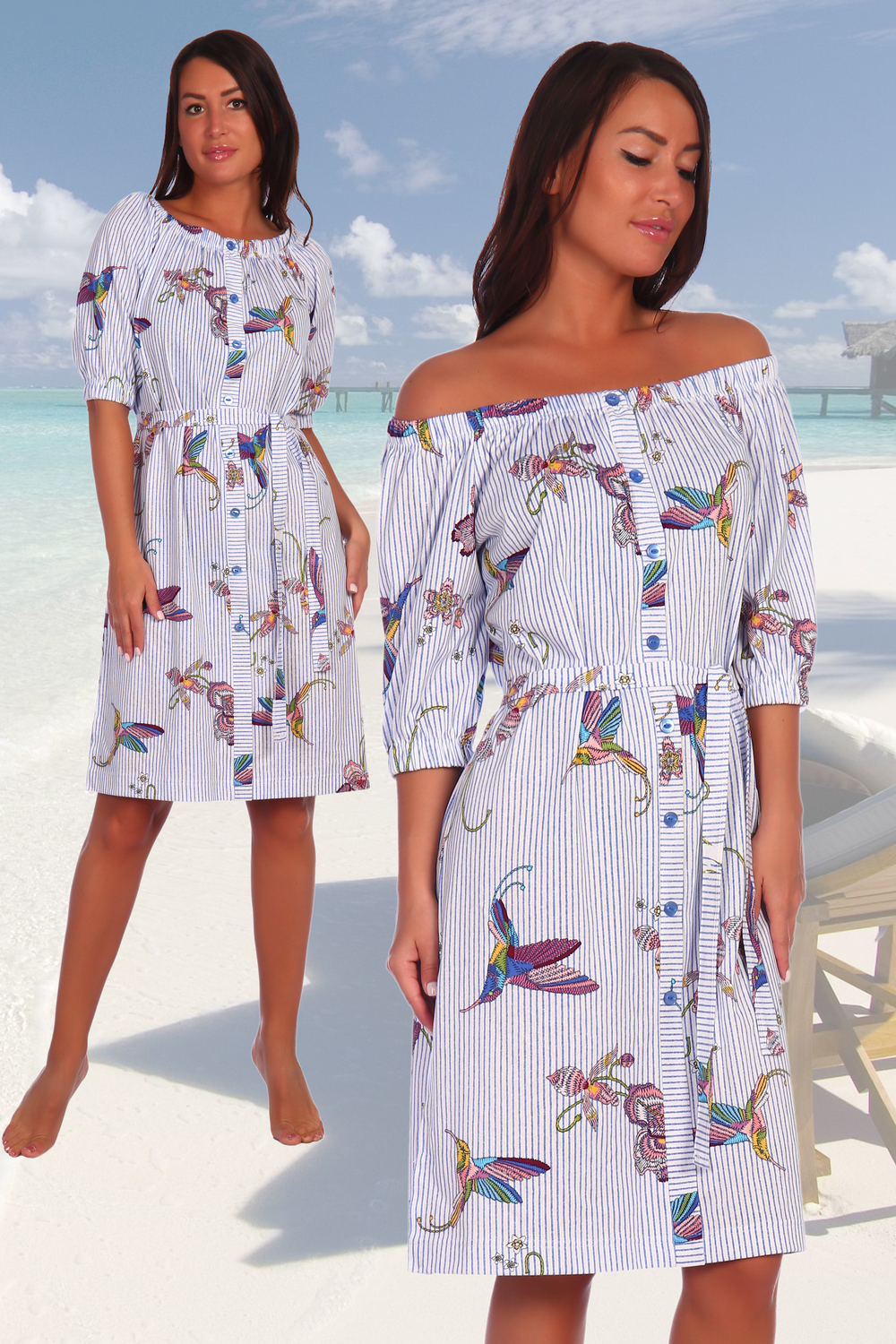 Фото товара 16493, летнее платье с поясом